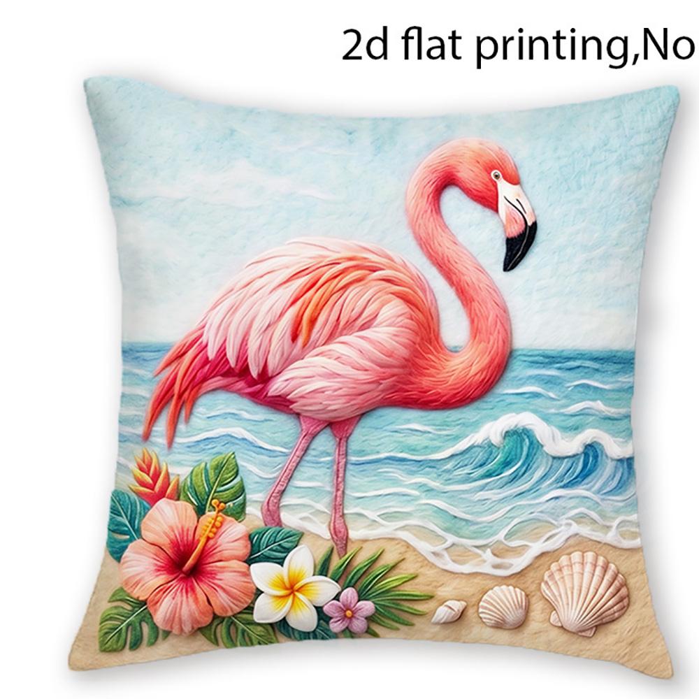 1/4pcs Tropical Paradise Toucan & Hibiscus Throw Pillow Cover Home Farmhouse Outdoor Decoration Cushion Cover