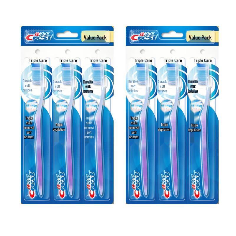 Crest Triple Care Soft Bristle Toothbrush 6-Pack