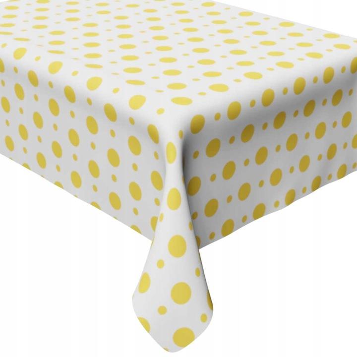Yellow Polka Dot Foil Tablecloth, 100x130cm