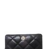 Tory Burch Willa Metal Logo Surround Zip Leather Wallet Women wallet Black 159228-001