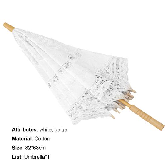 Exquisite Umbrella Multi-use Cotton Lace Flower Pattern Visual Effect Sunshade for Photography