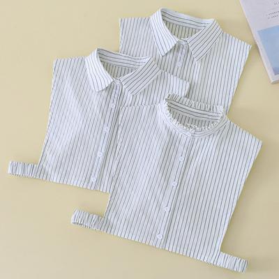 Seasonal Decoration Fake Collar Women'S Striped Shirt Collar Cotton Fake Collar Spring And Autumn Versatile Professional Fake Collar
