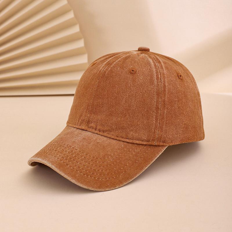 Cross-border Solid Color Glossy Washed Cotton Baseball Cap, Soft Top Adjustable Baseball Cap, Couple Style Fashionable Matching