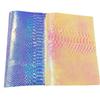 Iridescent Snake Print Laser Leather A4 Handbag Set with Mirror Embossed Synthetic Material