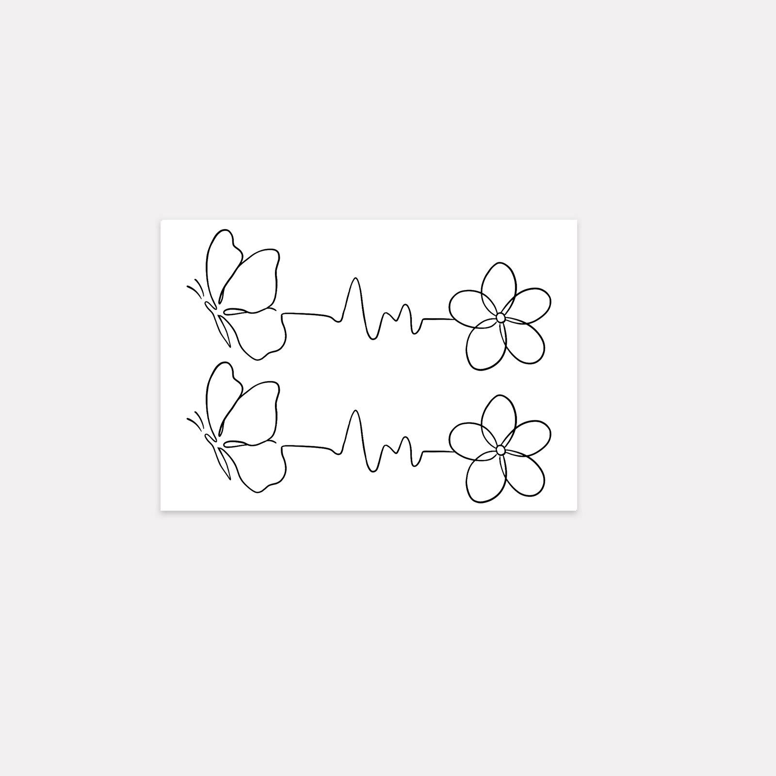 

Flower Butterfly Heartbeat Collarbone Tattoo Patch Waterproof And Long-Lasting Women S Chest High-End Simulation Tattoo 10*7
