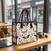 Halloween Bat Print Tote Bag Casual Large Capacity Shopping Handbag for Daily Use