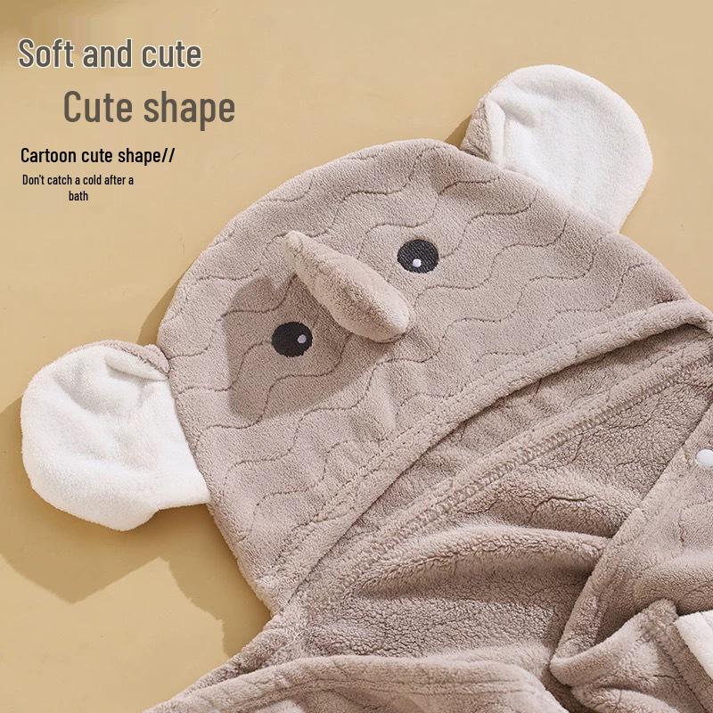 Thick Absorbent Hooded Bath Cloak for Newborns and Children