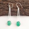 Green Onyx Gemstone Engagement New Drop Friend Gift Earrings 925 Sterling Silver EE-136-30