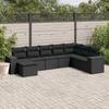 VidaXL Garden Lounge Set with Cushions 8 Pcs, Patio Sofas, Patio Furniture Set, Outdoor Furniture, Black 3222954