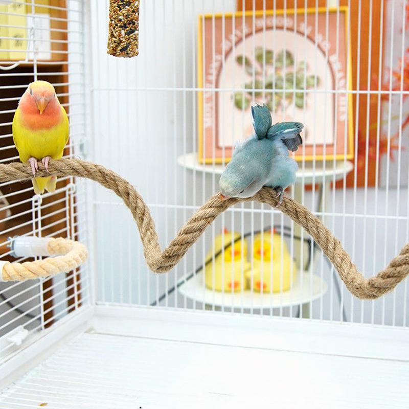 Leinenseil DIY Biegsame Sitzstange für Vögel Rutschfester Bequemer Griff Saugnapf Vogel Kletterseil Stabil Langlebig Vogelbedarf
