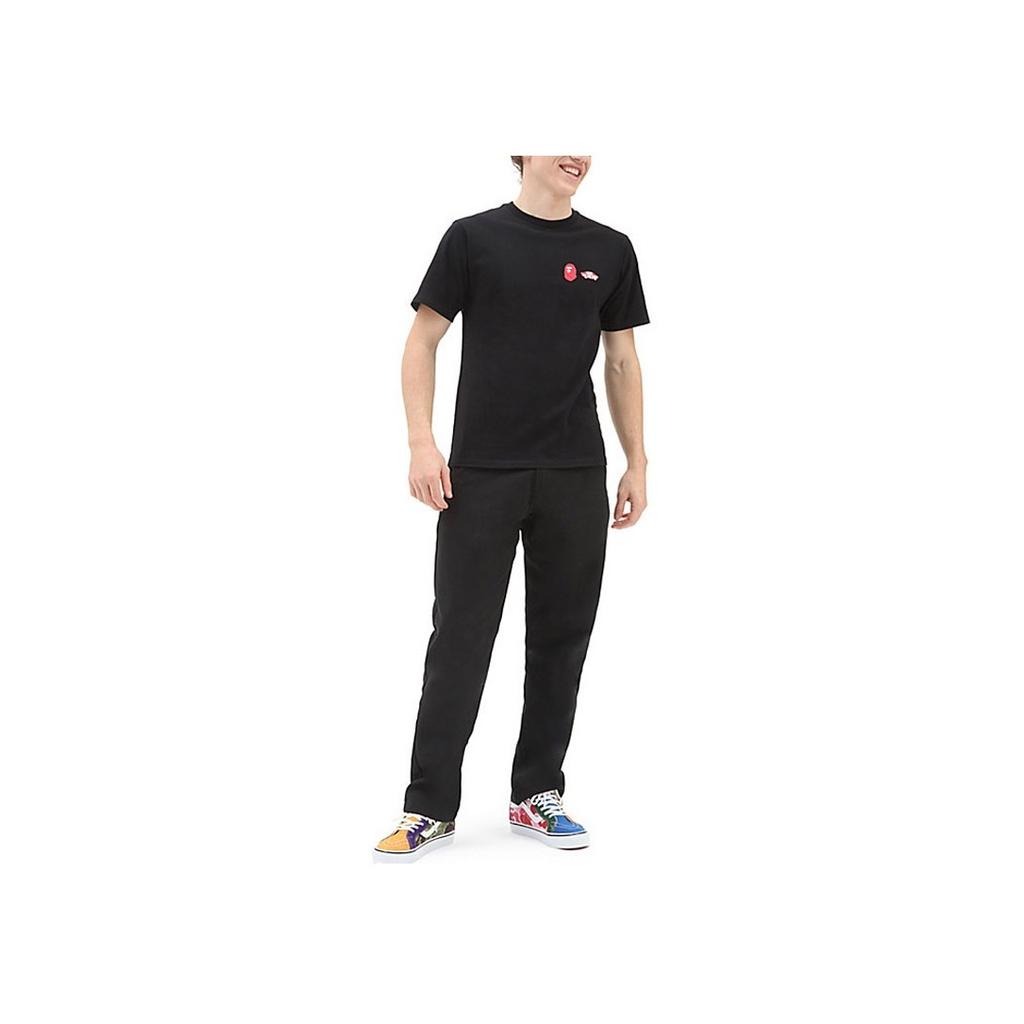 Vans X Bape Limited Edition Capsule Collection Sk8-Hi Print Casual Breathable Round Neck Short Sleeve T-Shirt Unisex Tops Black VN0A7XQ8448