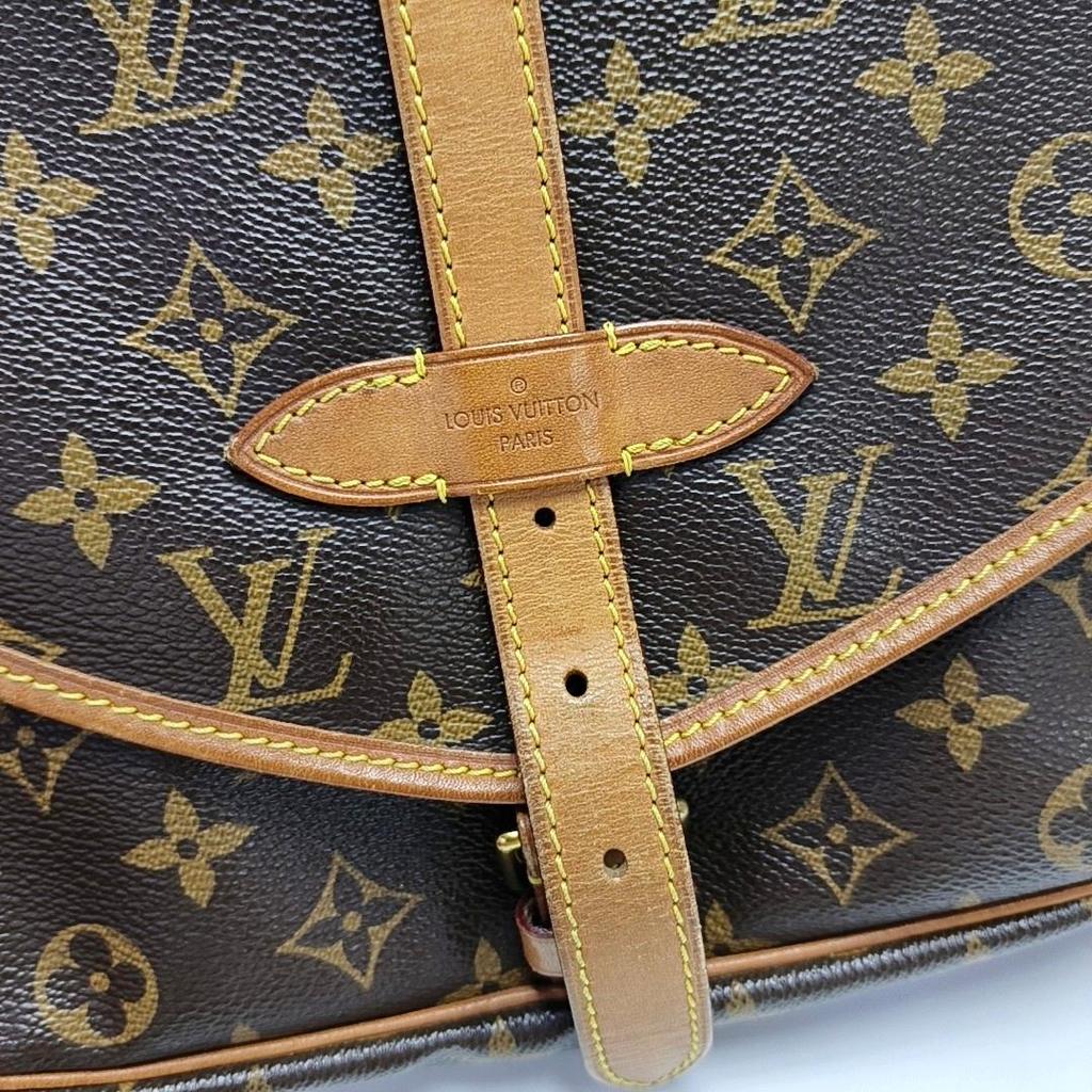 [Pre-Owned] Monogram Saumur 30 Iconic Classic Logo Print Adjustable Shoulder Strap Canvas And Leather Messenger Bag - Fair #Z238QN
