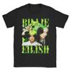 Unisex Green Hair Billie Eilish TShirt Soft Cotton Crew Neck Short Sleeve High Street Pop Singer Casual Graphic Top