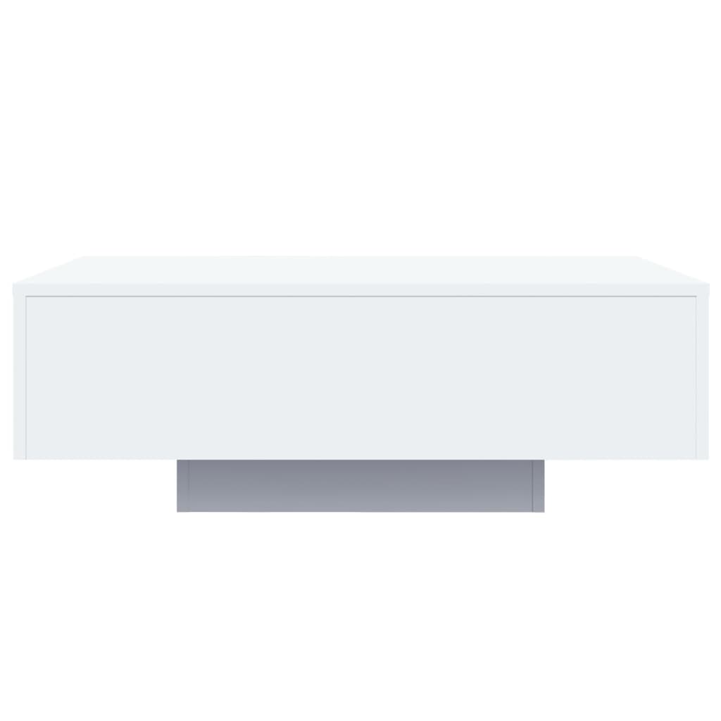 Konferenční stolek s LED osvětlením, bílý, 85x55x31 cm
