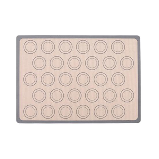 Backmatte 30-Ring Silikon Antihaft Hitzebeständig 0,4 mm Dicke Ofen Kühlschrank Sicher Backhilfe mit Anti-Rutsch-Kanten Küchenmatte