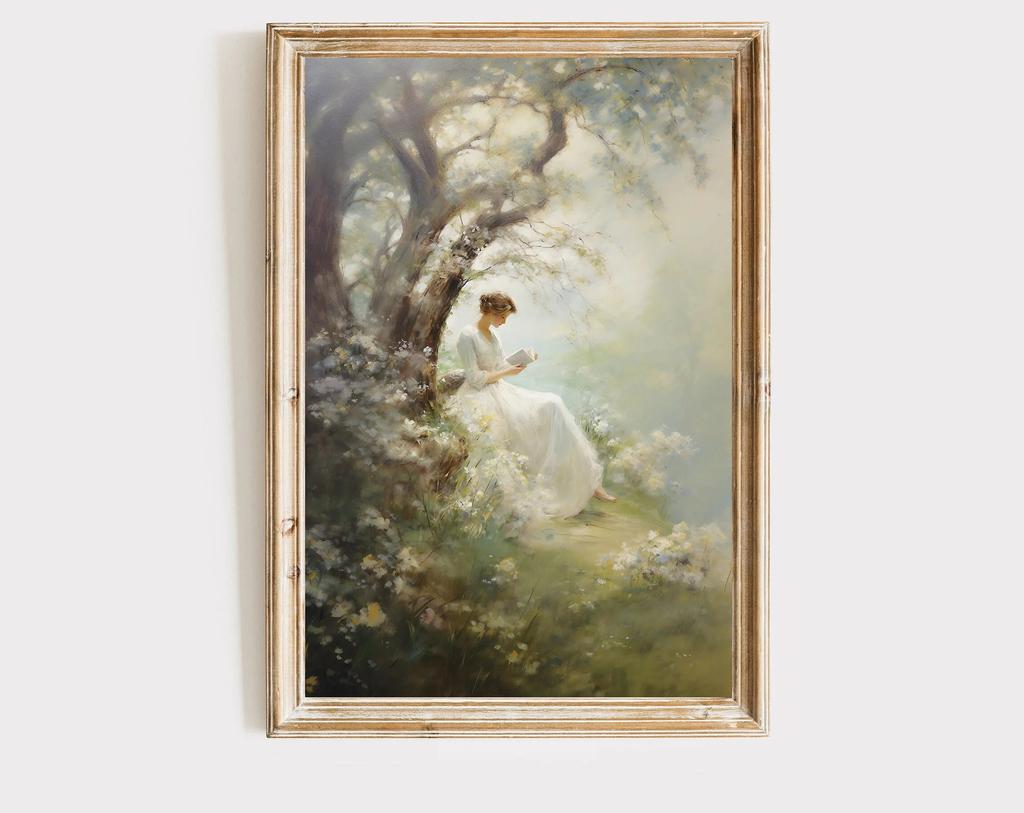 Pride and Prejudice Wall Art Print Canvas Oil Painting Elizabeth Bennet and Mr Darcy Cottagecore Posters Home Decor