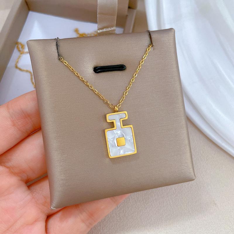 Shell Perfume Minimalist Furnace Real Gold Necklace Female Collarbone Chain Accessories