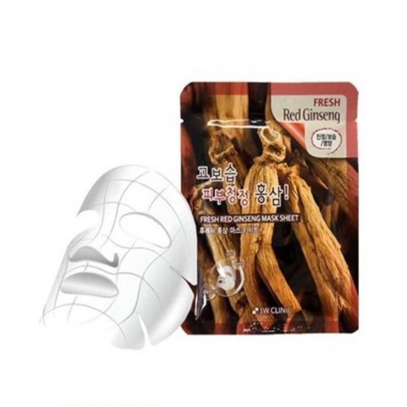3w Clinic Fresh Red Ginseng Mask Sheet 23g*10 Sheets 1Pack