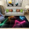 Visual Three-dimensional Carpet Luminous Geometric Pattern Living Room Rug Winter Warm Non Slip Floor Mat Home Decoration