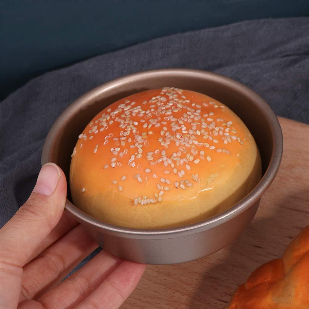 Baking Tray 4 Inch Bread Mold Non Stick Bottom Carbon Steel Hamburger Mold DIY Cake Baking Pan Pudding