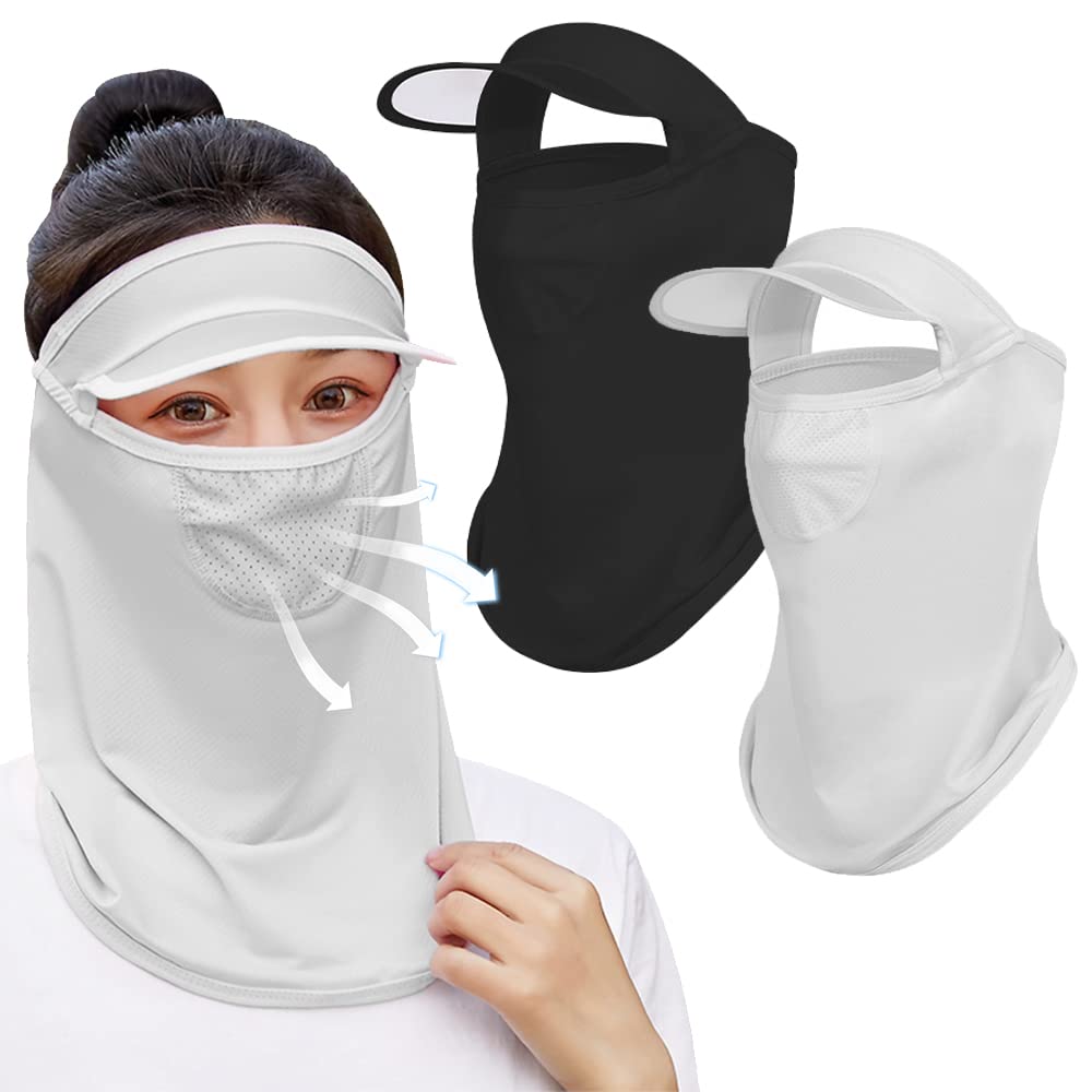 

Защита шеи и лица Turkalla Защита от УФ-лучей Солнцезащитная кепка с сеткой UPF для улицы и альпинизма (2-Pack) - Защита 360 градусов 50+,