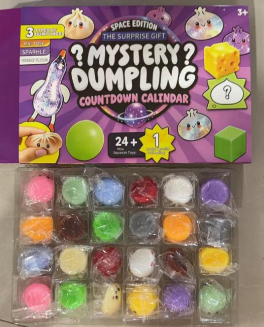 Chiristmas Dumpling Squishy  Advent Calendar Slow Rising Stress Relief Sensory Fidget Countdown Calendar Gift Party Favors