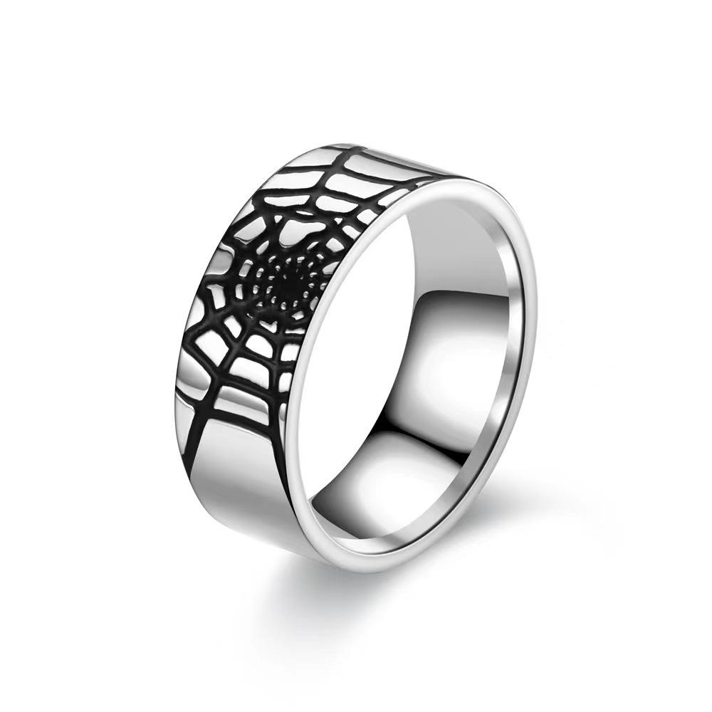 1Pcs Men's and Women's Ethnic Style Simple Retro Stainless Steel Ring