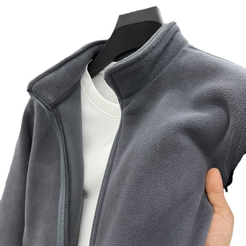 Herren Verdickter O-Korn Fleece Reißverschluss Hoodie - Warm, Stehkragen, Arbeitskleidung Jacke