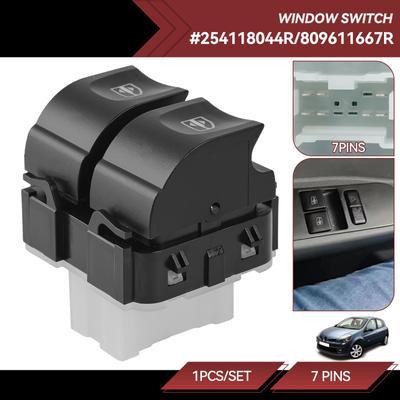 Pulsante interruttore doppio alzacristalli elettrico 254118044R per Renault Clio 4 Traffic Captur Zoe Mercedes Benz Citan 809611667R 254117873R