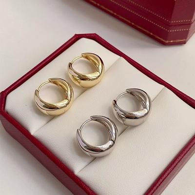 Droplet Ear Buckle Female Niche Design Light Luxury Senior Sense Temperament Simple French Fashion Circle Ins Wind Earrings Studs Versatile Daily Wear