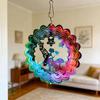 Colorful 3D Mandala Wind Chime: Rotating Stainless Steel Fairy Decoration for Indoor/Outdoor Use
