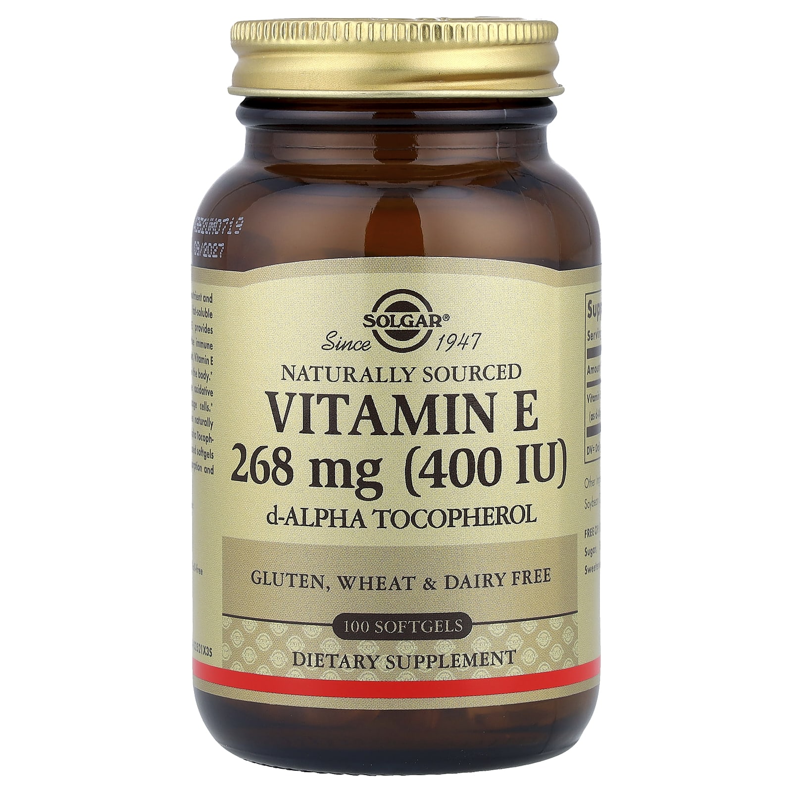 

Vitamin E, Natural Source, 268Mg(400Iu), 100 Softgels
