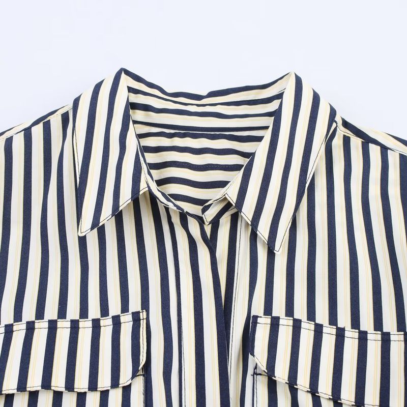 Araltay New Arrival Fashion Style Women's Clothing Fashion All-Match Minimalist Stripes Shirt Style Dress 8622048