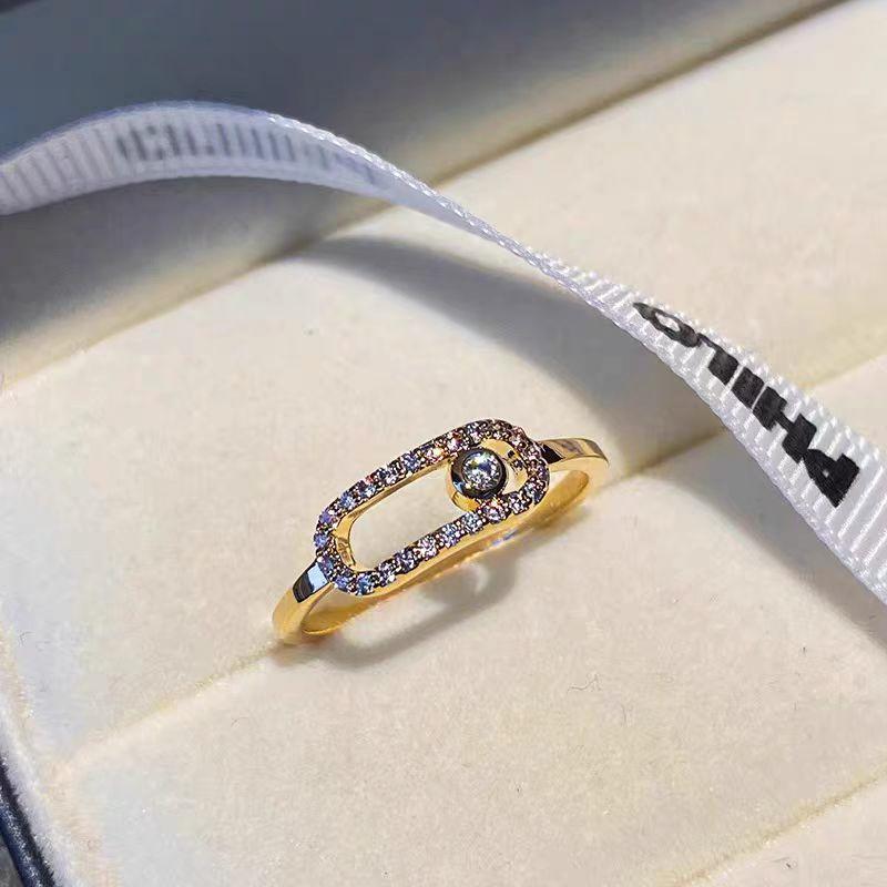 Bagues tendance ouvertes en zircon blanc pour femmes et filles, simples, creuses, géométriques, ajustables, bijoux fins pour fêtes de mariage