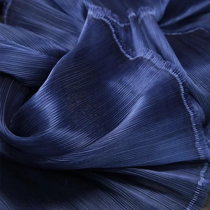 100x145cm Jasná Plisovaná Organza Látka Šít Svatební Šaty A Módní Plisované Síťoviny, DIY Tvar Pevné Designové Látky