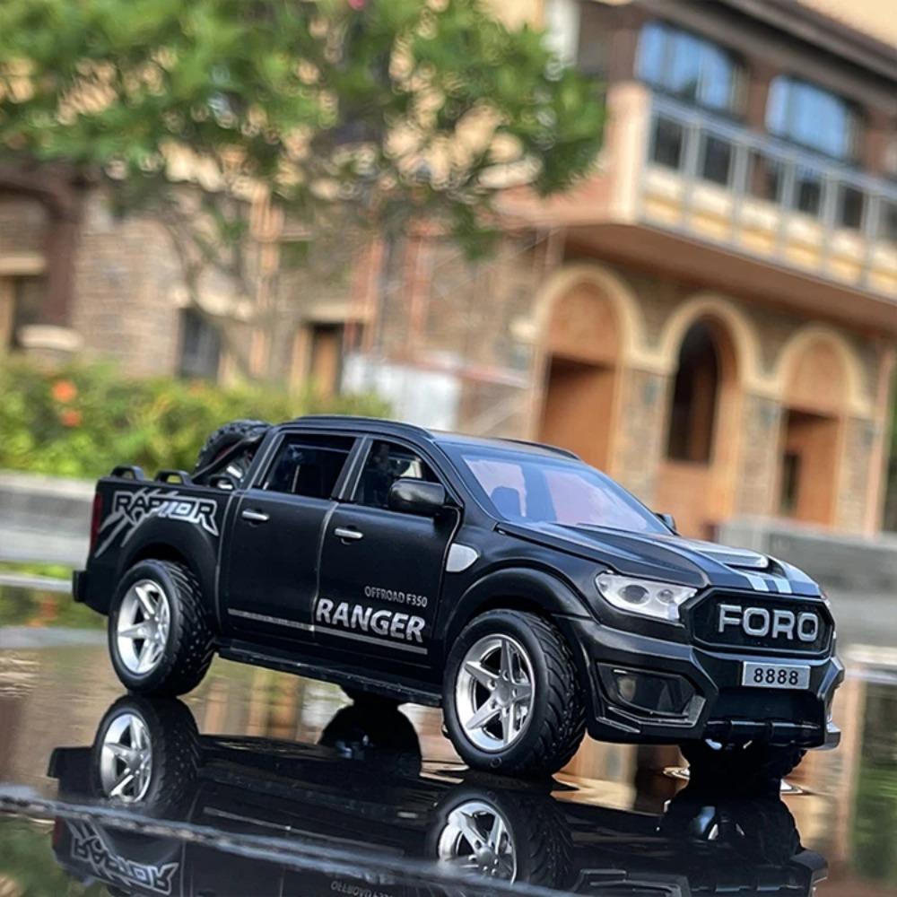 1/32 Ford Raptor F350 Pickup Alloy Car Model Diecast Metal Off-road Vehicles Car Model Simulation Sound and Light Kids Toys Gift