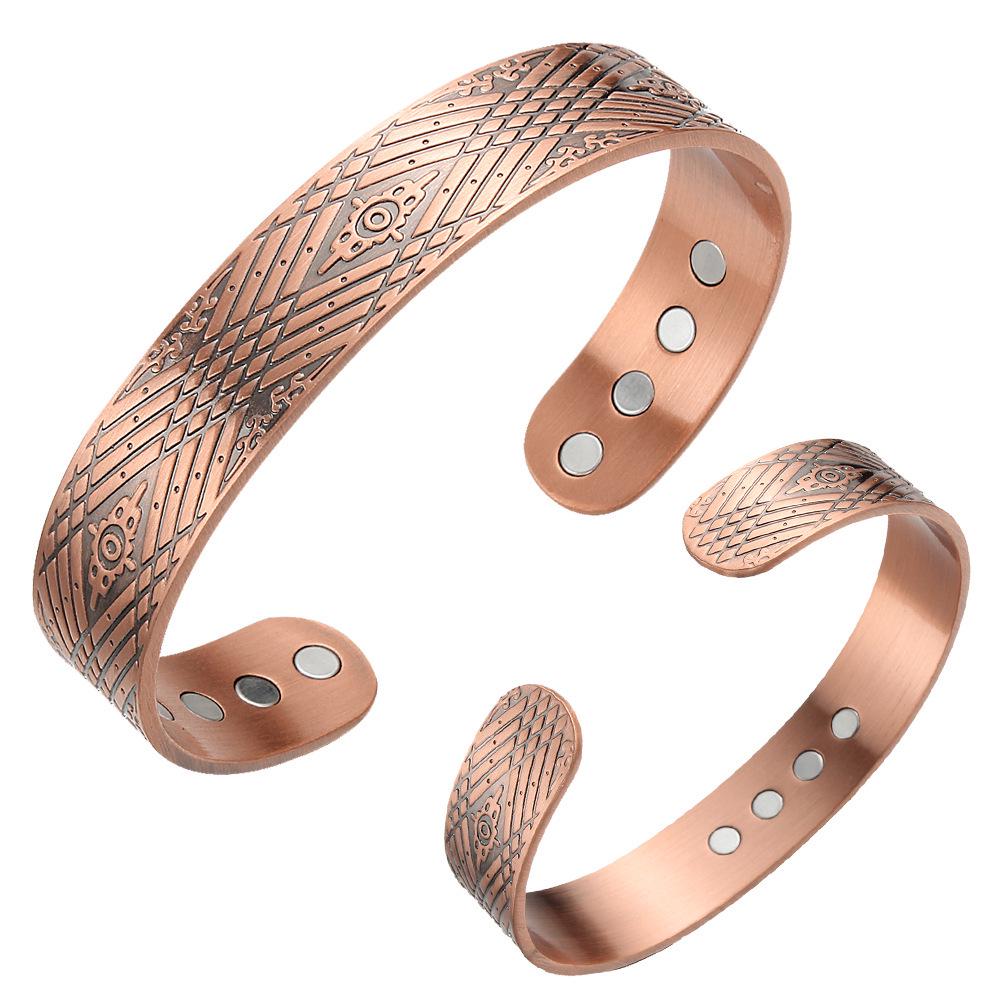 Bracciale Magnetico Ping An Guardian in Rame Puro - Motivo Romboide