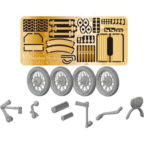 Passion Models 1/35 KS600 Sidecar Etching & 3D Detail Up Set (for Tamiya) Plastic Model Parts P35-180 (Military Vehicle)