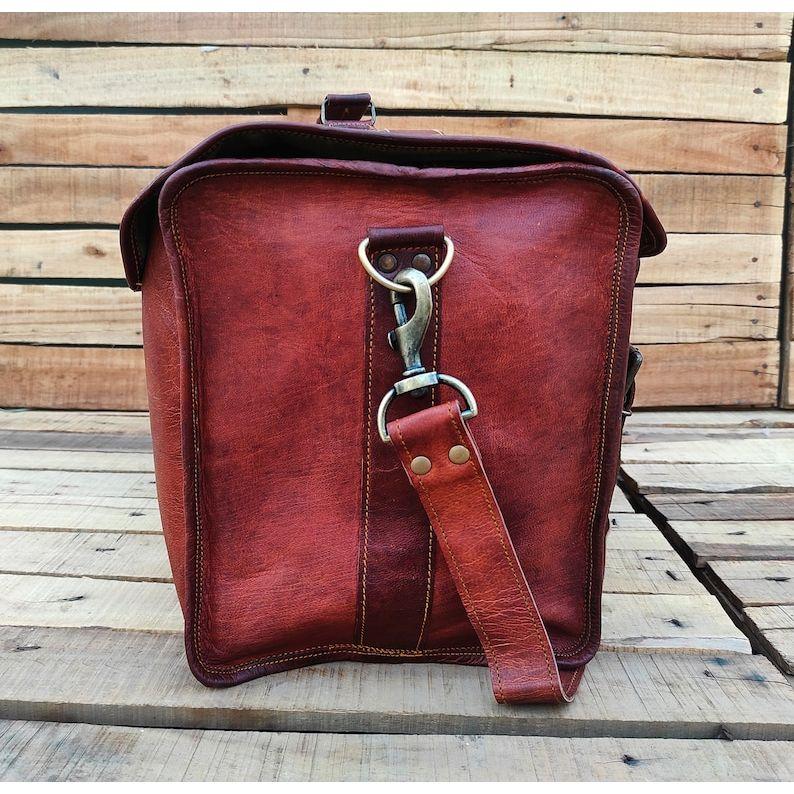 Leather Duffle Bag, Handmade Leather Weekender, Gym Bag Men, Vacation Duffel Bag, Travel Bag, Overnight Bag, Leather Flap Holdall
