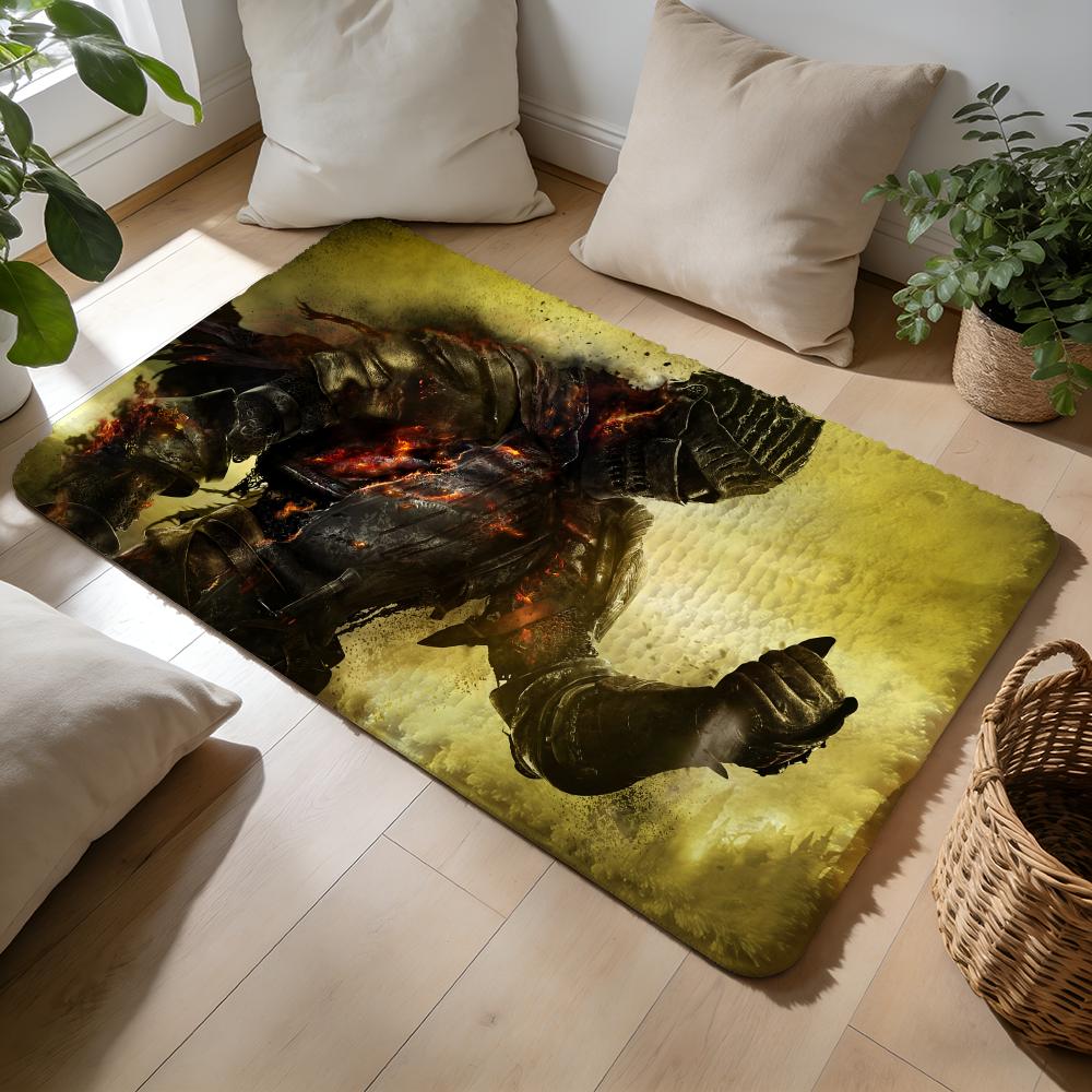 Game DDark SSouls 3 Floor Mat Soft Flannel Absorbent Mat Non-Slip Rug Home Bedroom Bathroom