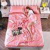 Luxury Summer Quilts Soft Emulation Silky Satin Quilted Quilt Machine Washable Air-conditioning Comforter Bedspread Thin Blanket