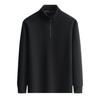 Men's Warm Wool-Blend Zipper Base Layer Shirt with Plush Lining and Stand Collar