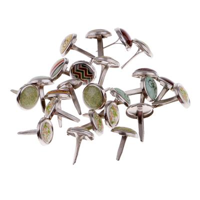 50 Stück gemischte runde Brads-Verzierungen für DIY-Scrapbooking-Schmuckherstellung