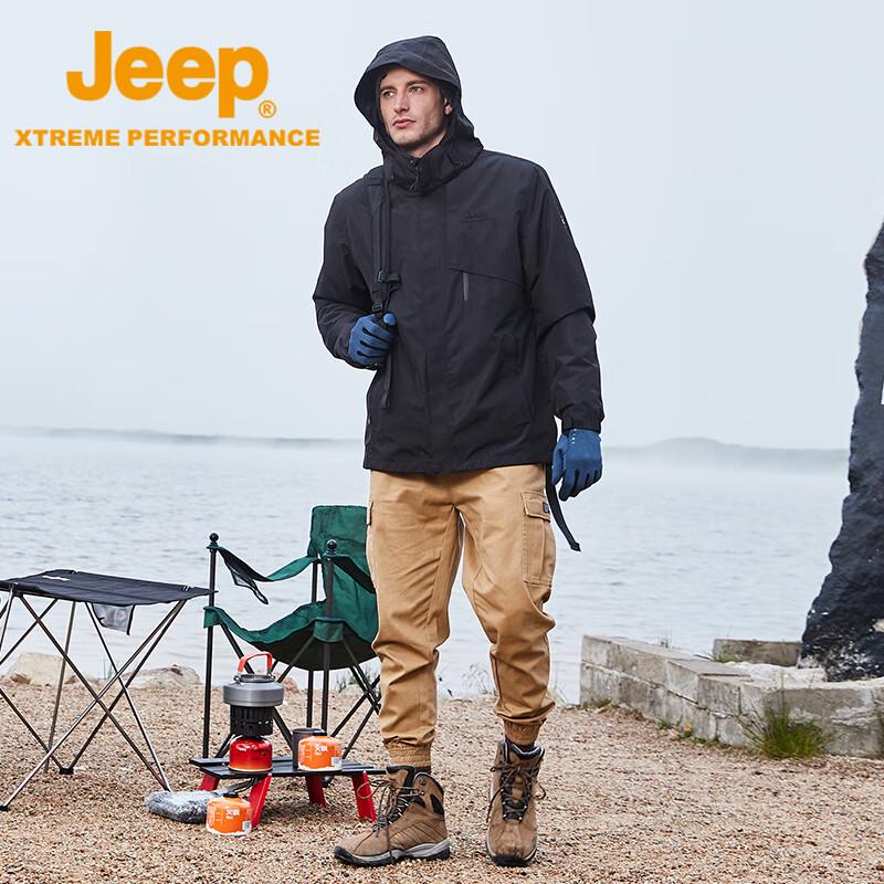 Jeep Men's Detachable Waterproof Warm Fleece 3-in-1 Jacket
