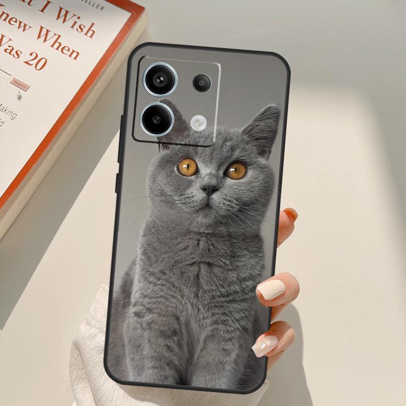 British Shorthair Cat Funda For Xiaomi Redmi Note 13 14 9 10 12 11 15 Pro Plus Case For Redmi 15 C 12C 13C 14C 10C