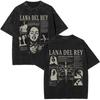 T-shirt Grafica Lana Del Rey Occhi Vintage Lavata Uomo Donna Moda T-shirt Oversize a Maniche Corte Maschile Casual Cotone