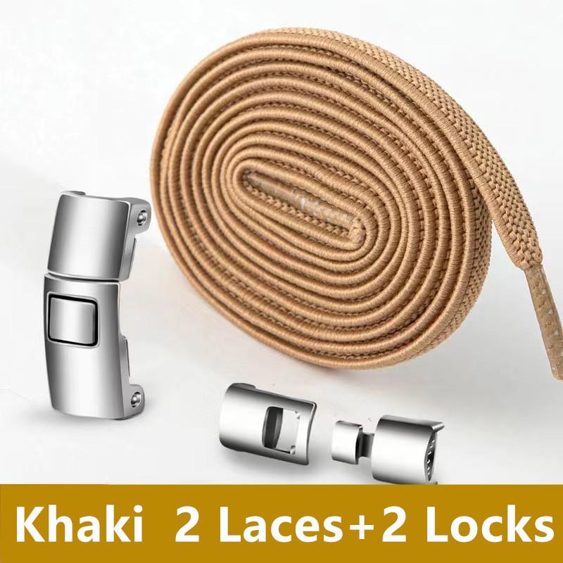 Quick Metal Press Lock Shoelaces No Tie Elastic Laces For Sneakers Kids Adults Easy Wear Durable Shoe Laces