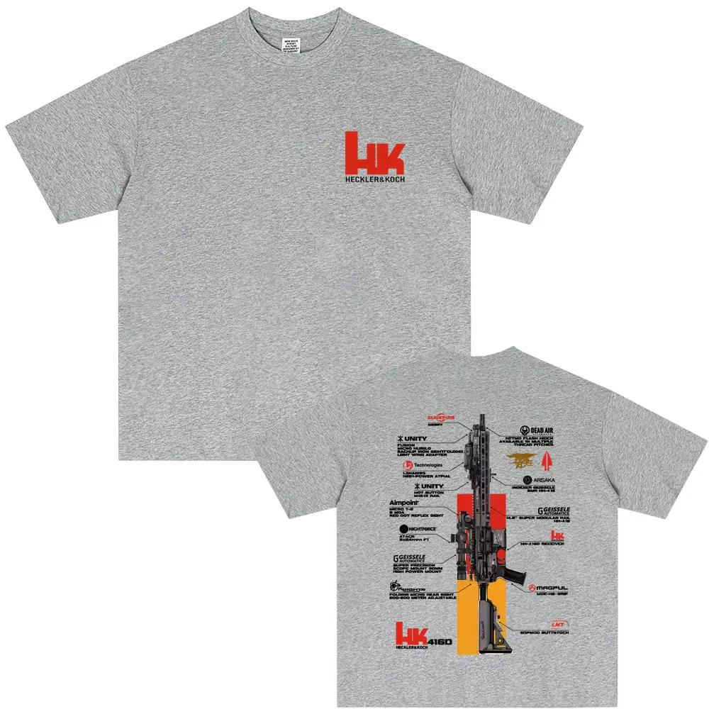 Men's Graphic in Heckler & Koch HK416 T-Shirt Cotton Sweat Wicking Breathable High Quality Casual Tee for Easy Movement
