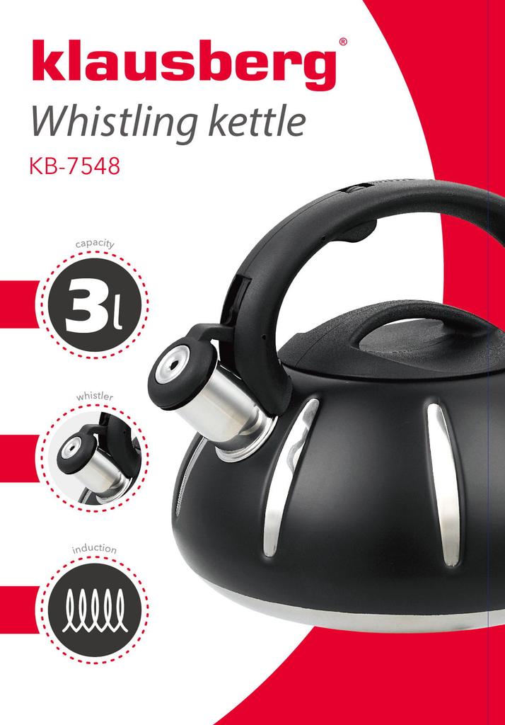 Lacquered Steel Kettle 3.0L KLAUSBERG KB-7548