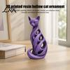 Abstrakte Katzenfigur für Regale 3D-gedruckte Spiralfigur, Hohlskulptur, Modernes Handwerk Geschenk Kollegen Schreibtischregal, Minimalistische Kunst Home Office